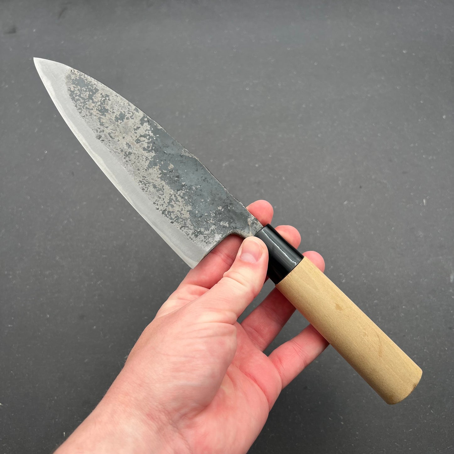 Deba (double bevel) 175mm kurouchi carbon