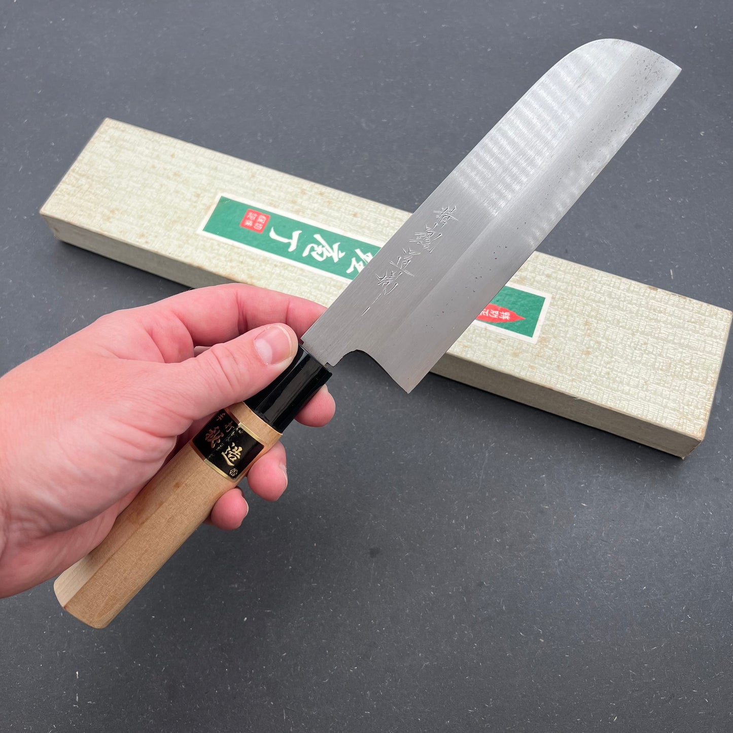 Kaku-gata Nakiri 165mm carbon (double bevel)