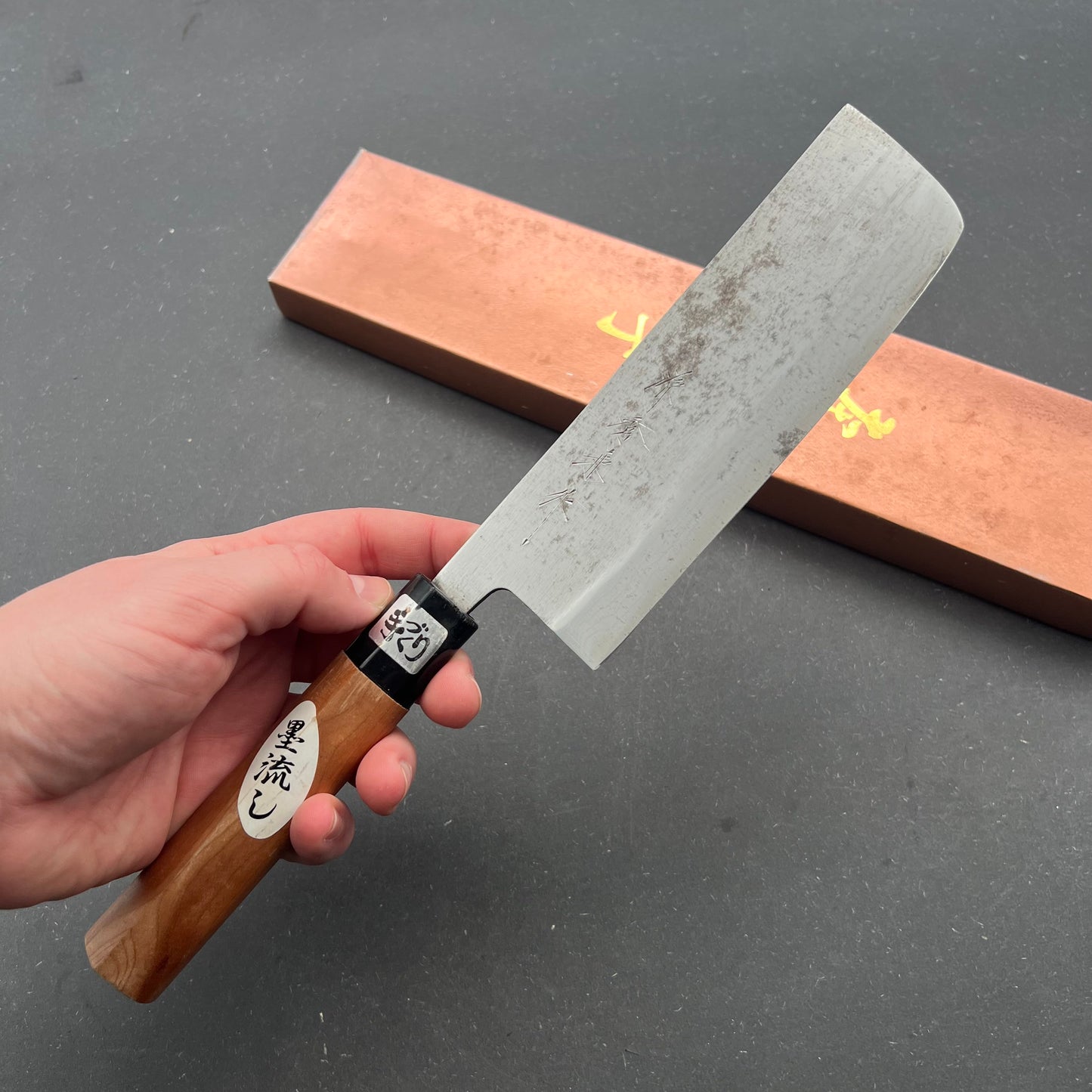 Nakiri 165mm Damascus carbon