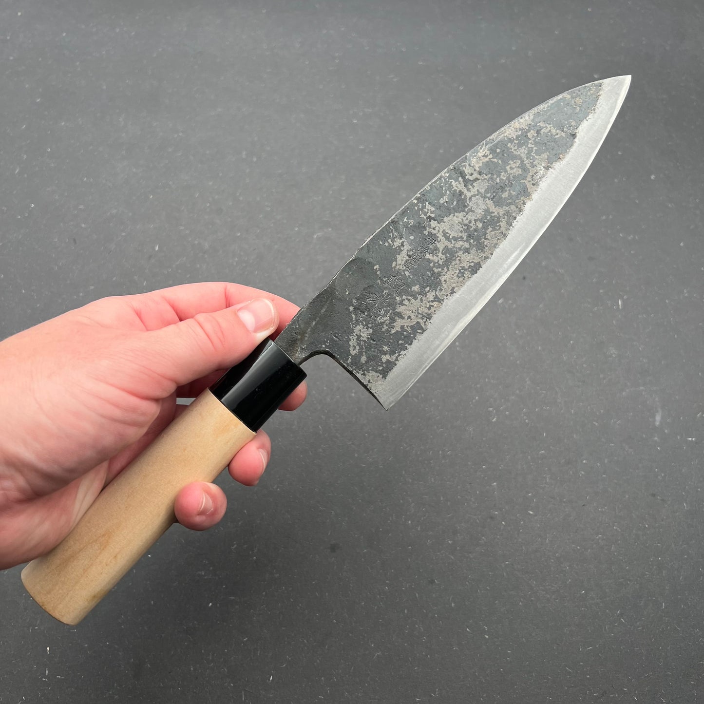 Deba (double bevel) 175mm kurouchi carbon
