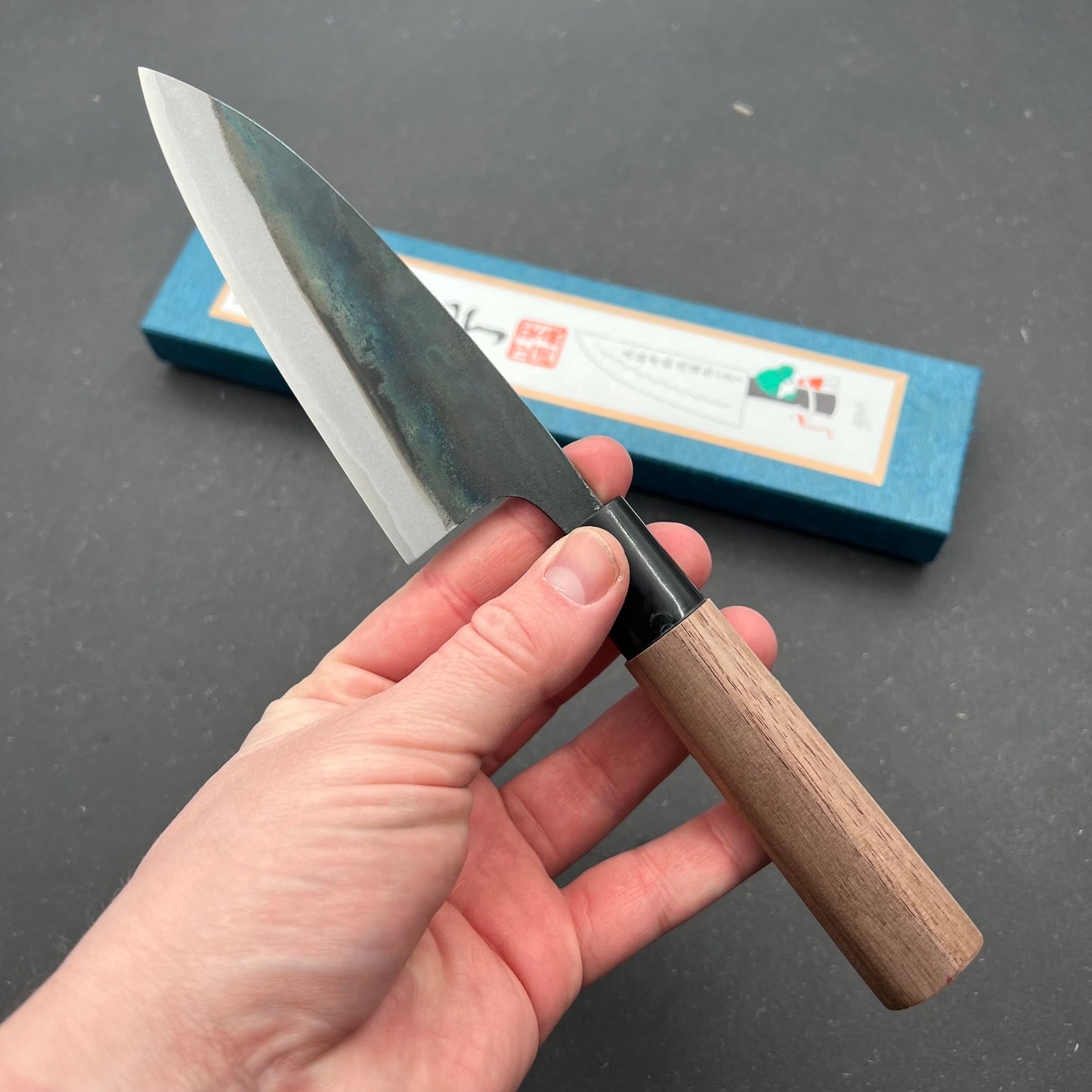 Tosa Funayuki 120mm Kurouchi Blue Steel 1