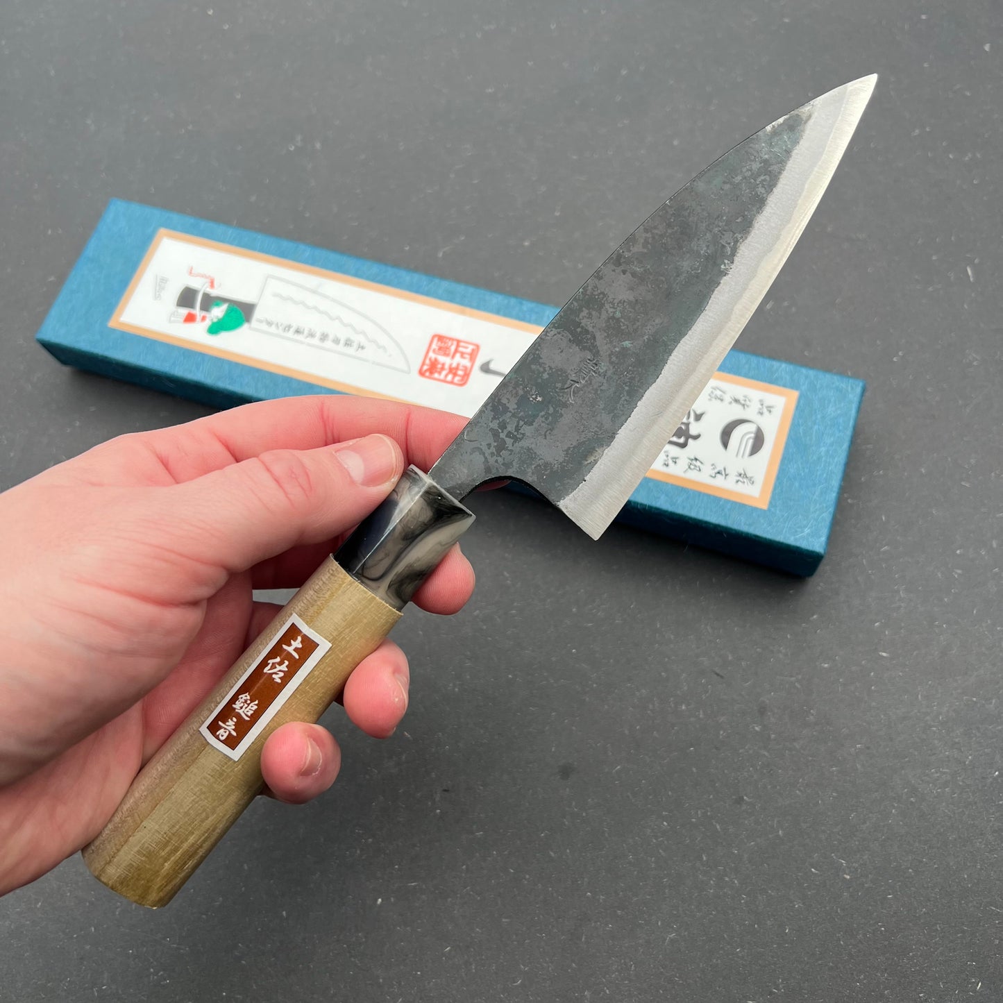 Tosa Funayuki 120mm Blue 2 carbon